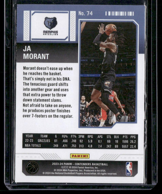 2023-24 Panini Contenders #74 Ja Morant