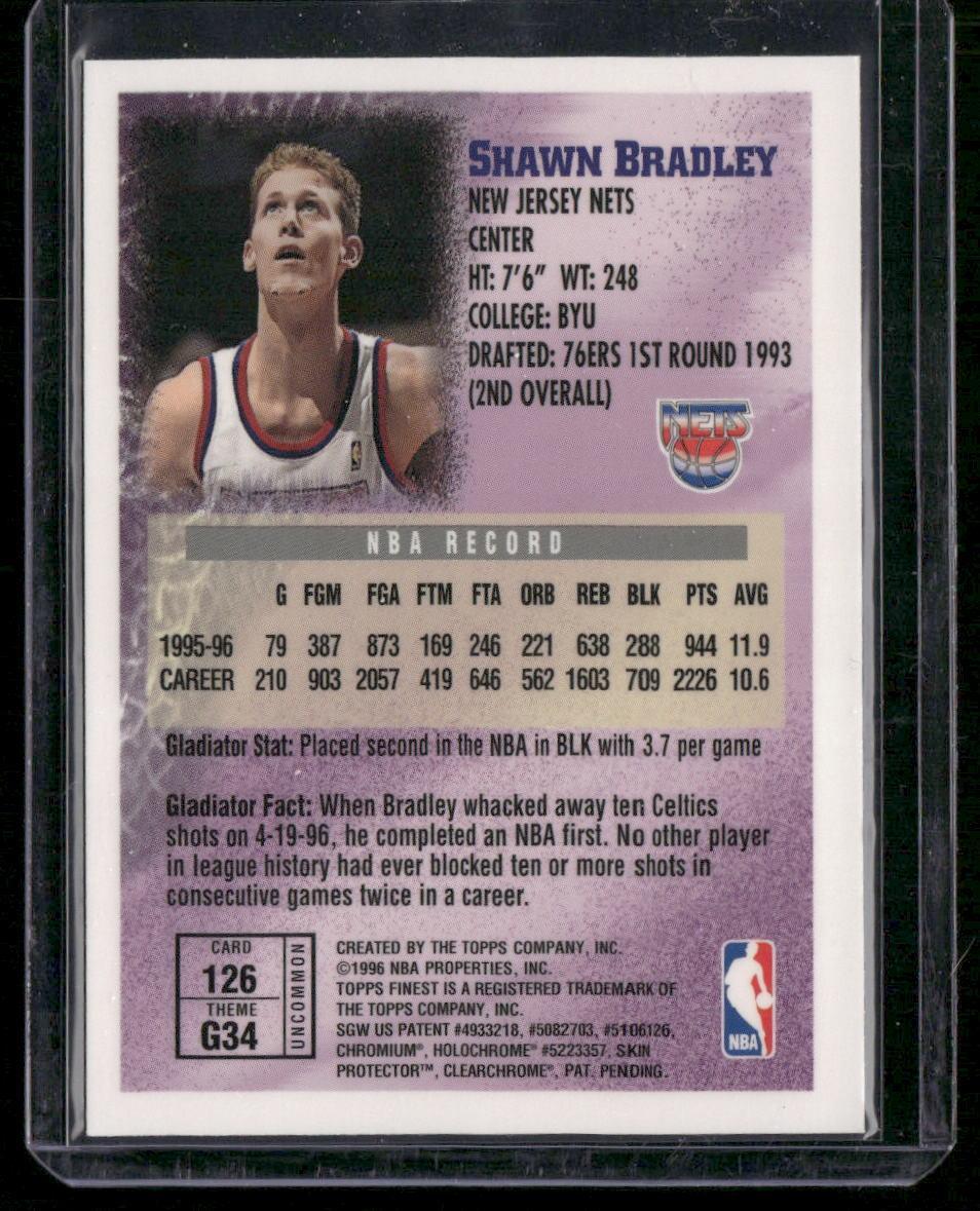 1996 topps finest gladiators 126 shawn bradley