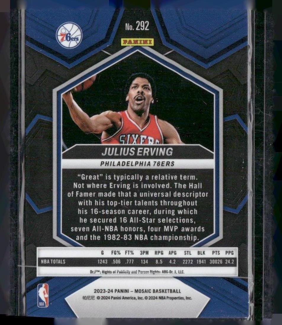 2023-24 Panini Mosaic #292 Julius Erving
