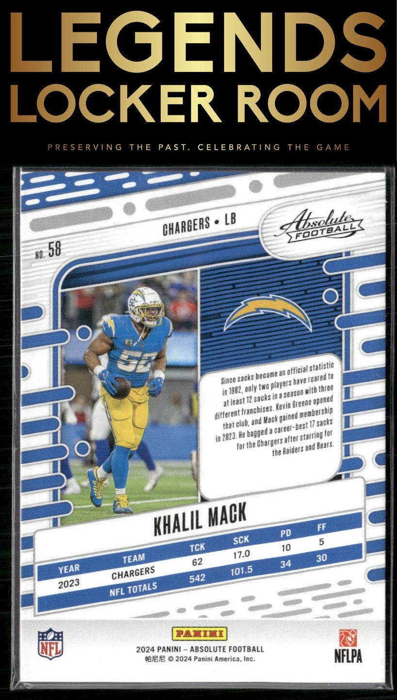 2024 Panini Absolute #58 Khalil Mack
