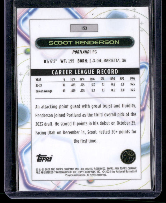 2023-24 Topps Chrome Cosmic #153 Scoot Henderson
