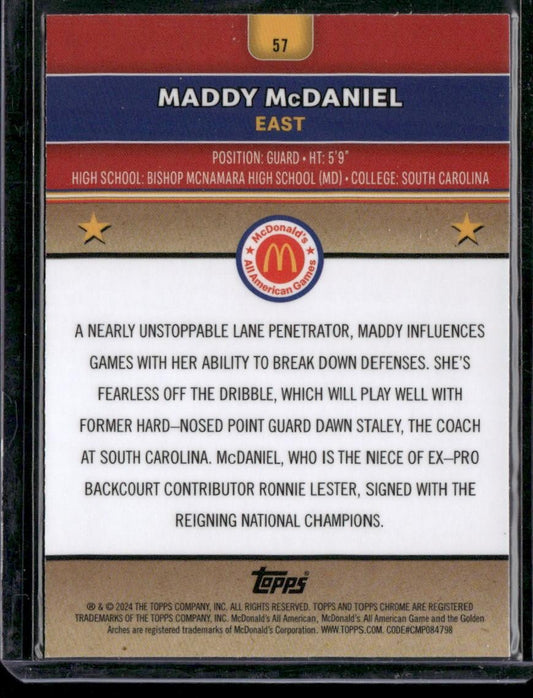 2024 Topps Chrome McDonald's All-American #57 Maddy McDaniel