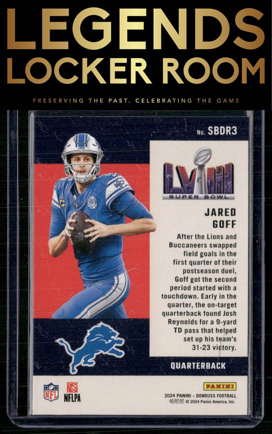 2024 Donruss #SBDR3 Jared Goff Road to the Super Bowl Divisional Round