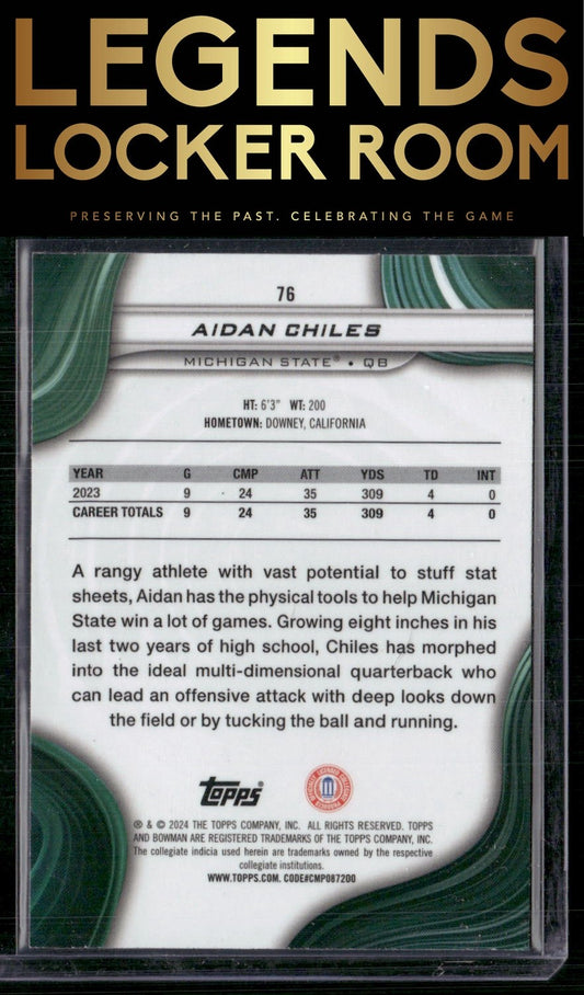 2024 Bowman University Best #76 Aidan Chiles Blue Refractor #/149