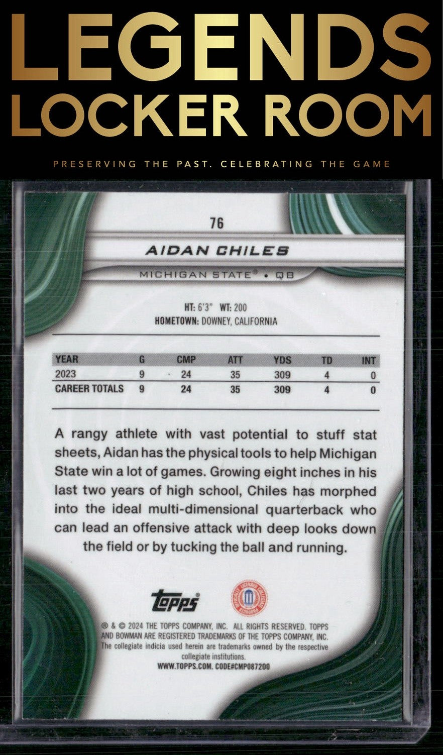 2024 Bowman University Best #76 Aidan Chiles Blue Refractor #/149