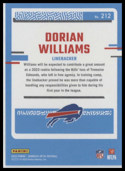 2023 Donruss Optic #212 Dorian Williams