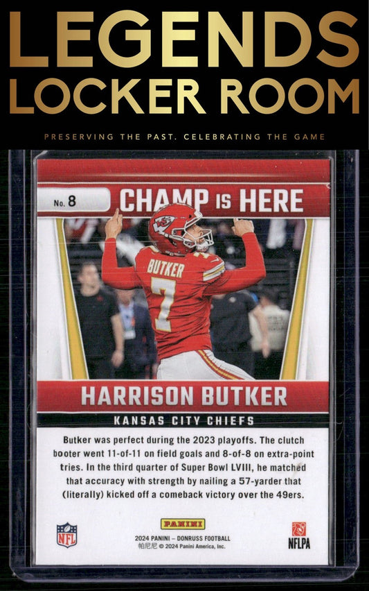 2024 Donruss #8 Harrison Butker Champ is Here