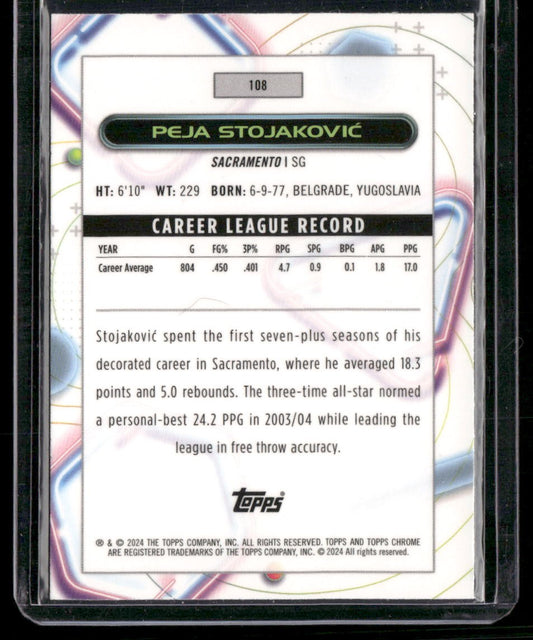 2023-24 Topps Chrome Cosmic #108 Peja Stojaković