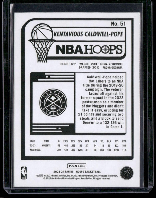 2023-24 Hoops #51 Kentavious Caldwell-Pope Blue