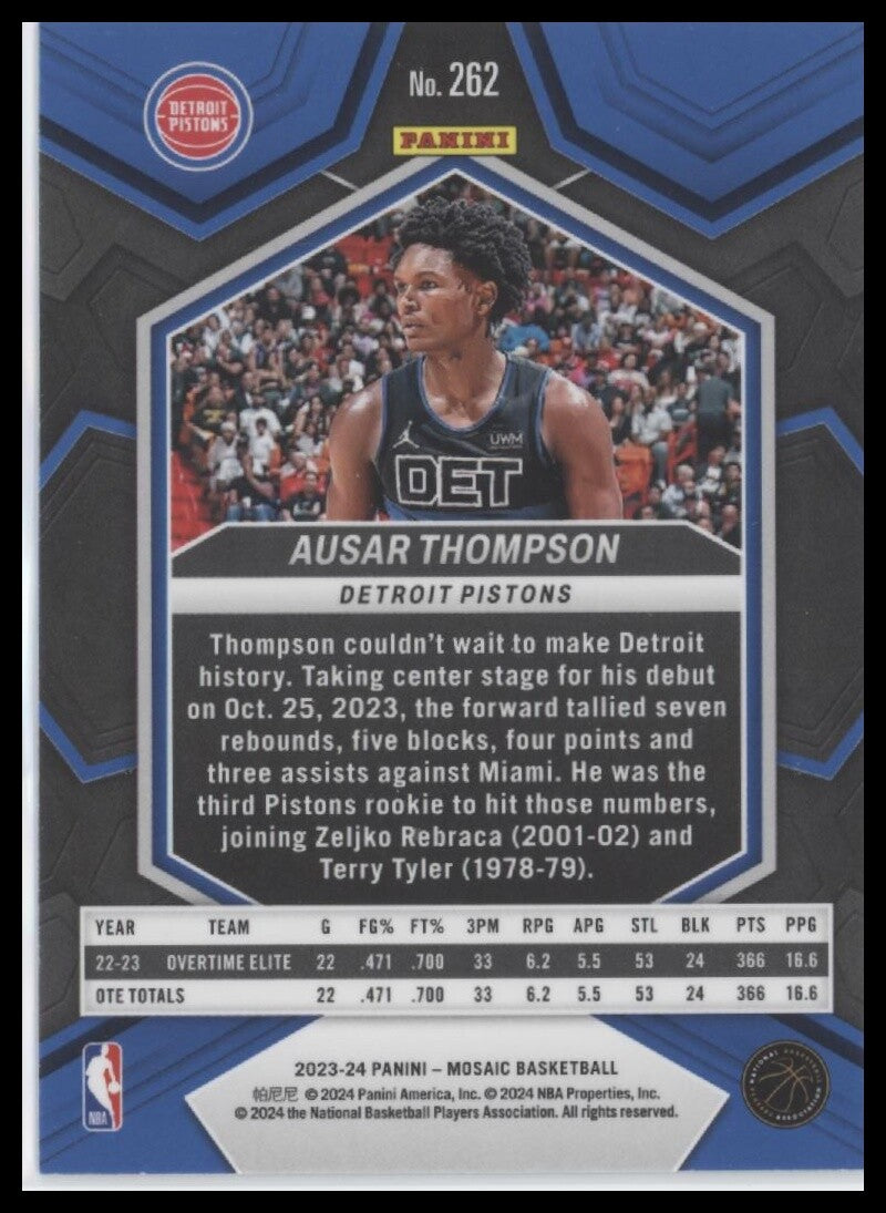 2023-24 Panini Mosaic #262 Ausar Thompson NBA Debut