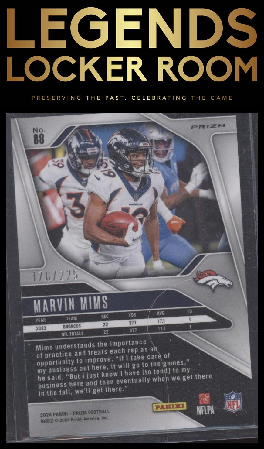 2024 Panini Prizm #88 Marvin Mims Purple Ice #/225