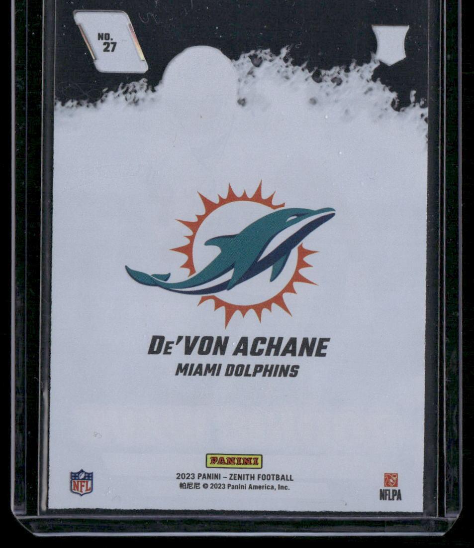 2023 Panini Zenith #27 De'Von Achane Rookie Wave