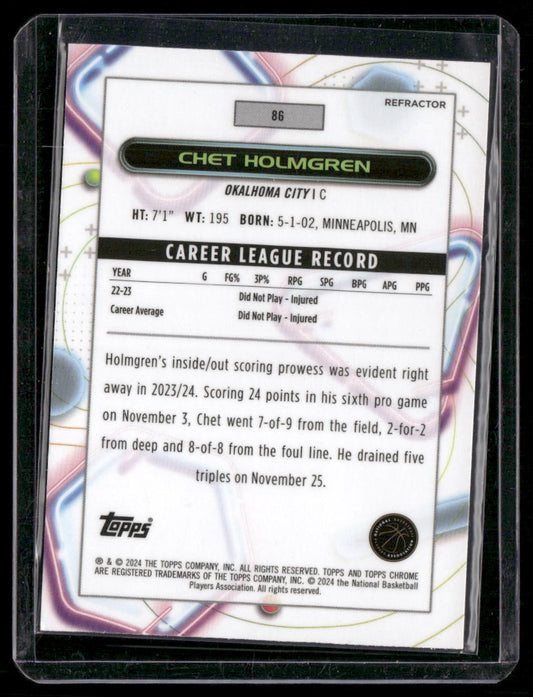 2023-24 Topps Chrome Cosmic #86 Chet Holmgren Refractors