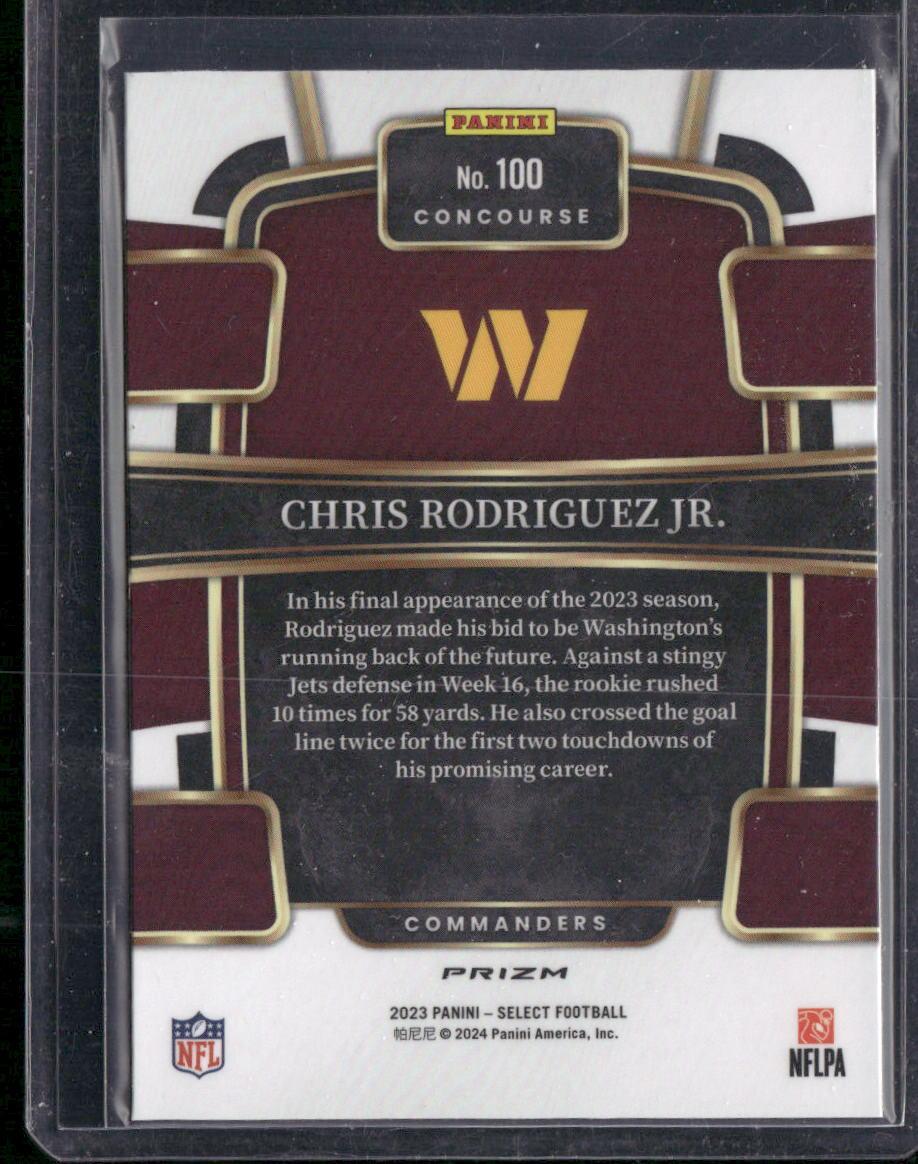 2023 Panini Select #100 Chris Rodriguez Jr. Silver Prizms