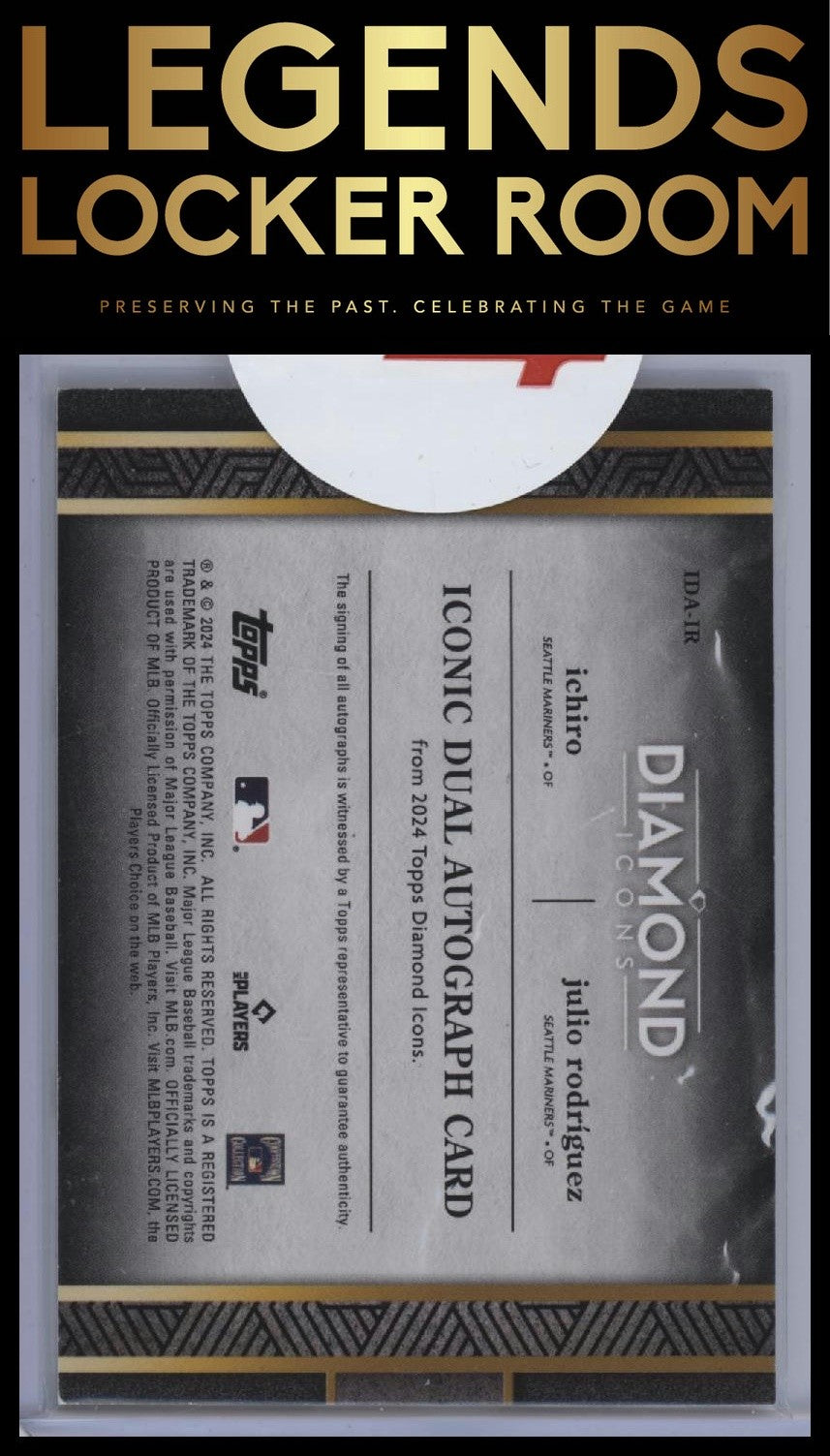 2024 Topps Diamond Icons #IDA-IR Julio Rodríguez / Ichiro Iconic Dual Auto