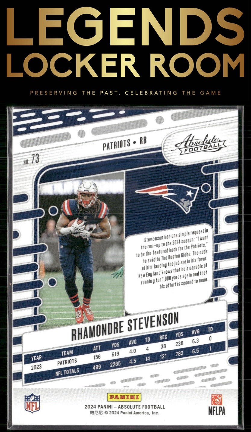 2024 Panini Absolute #73 Rhamondre Stevenson