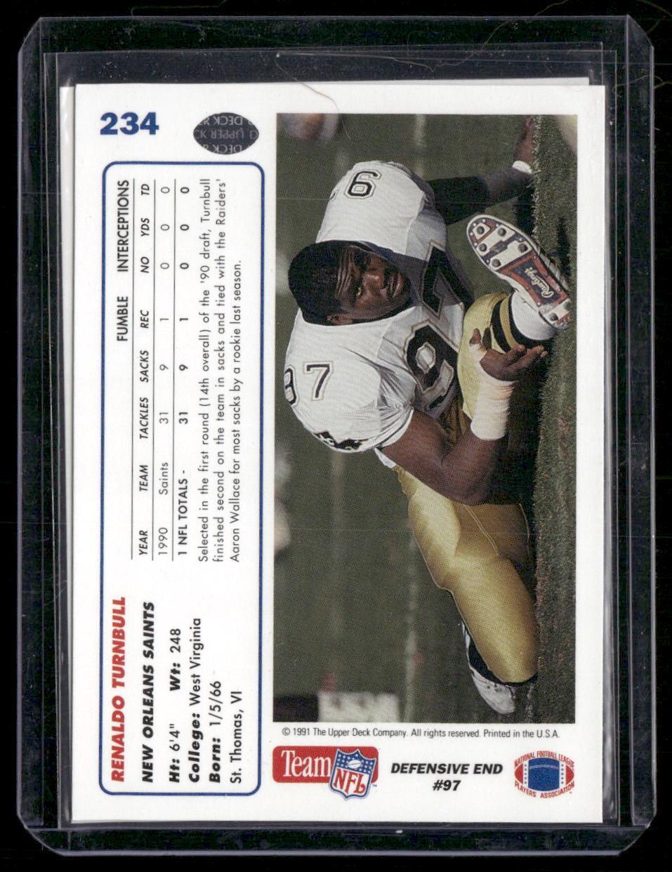 1991 Upper Deck #234 Renaldo Turnbull