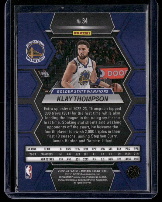2022-23 Panini Mosaic #34 Klay Thompson