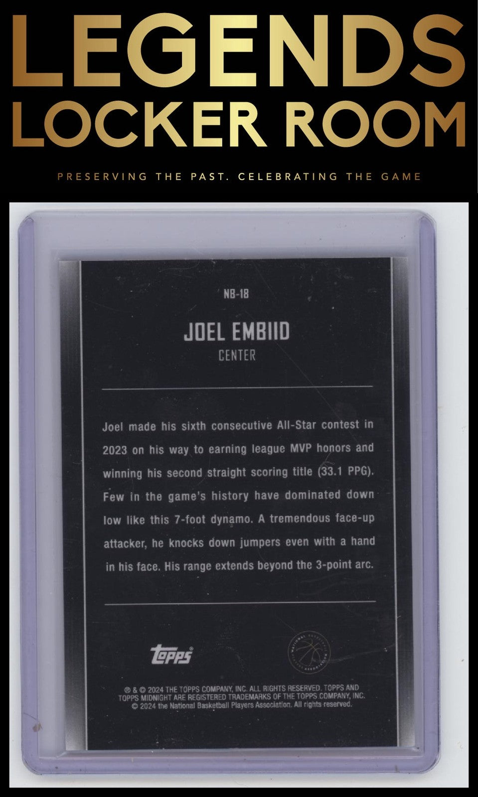 2023-24 Topps Midnight #NB-18 Joel Embiid Nightball