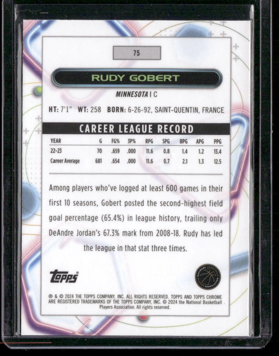 2023-24 Topps Chrome Cosmic #75 Rudy Gobert Nucleus Refractors