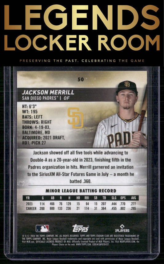 2024 Stadium Club #50 Jackson Merrill