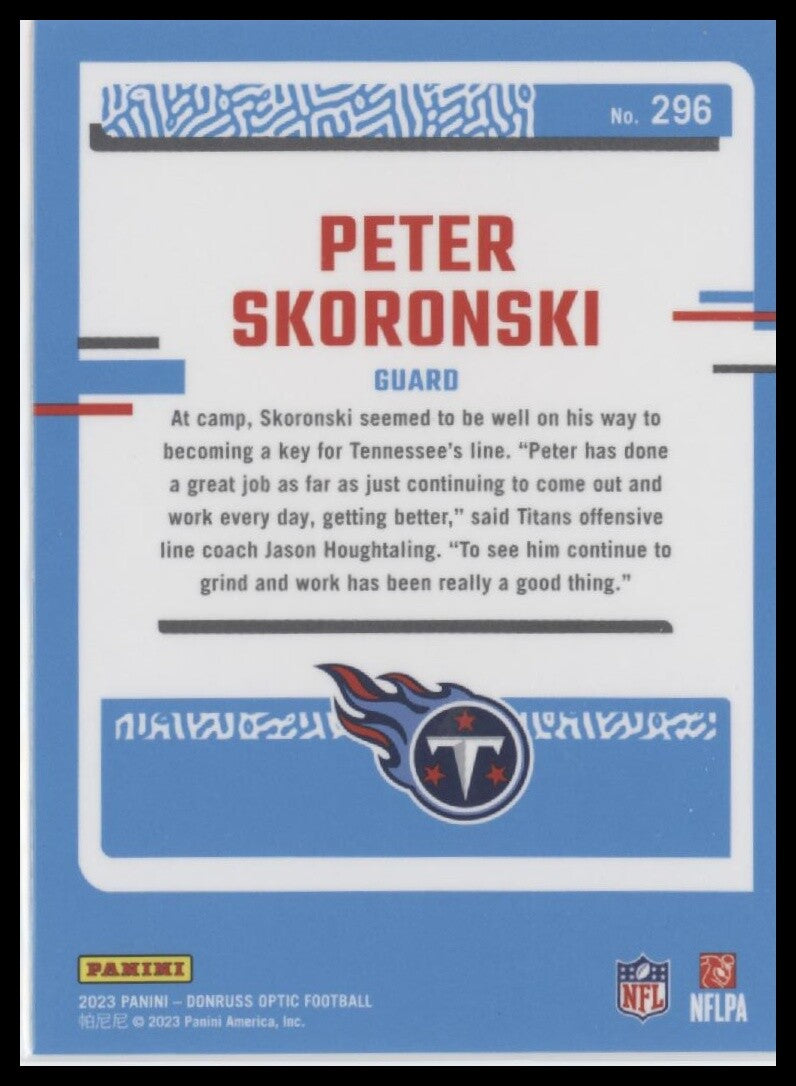 2023 Donruss Optic #296 Peter Skoronski