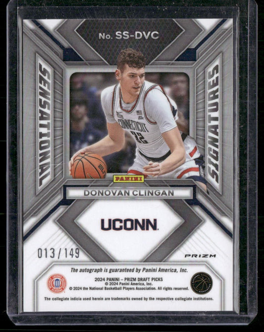 2024 Panini Prizm Draft Picks Donovan Clingan Sensational Signatures Blue #/149