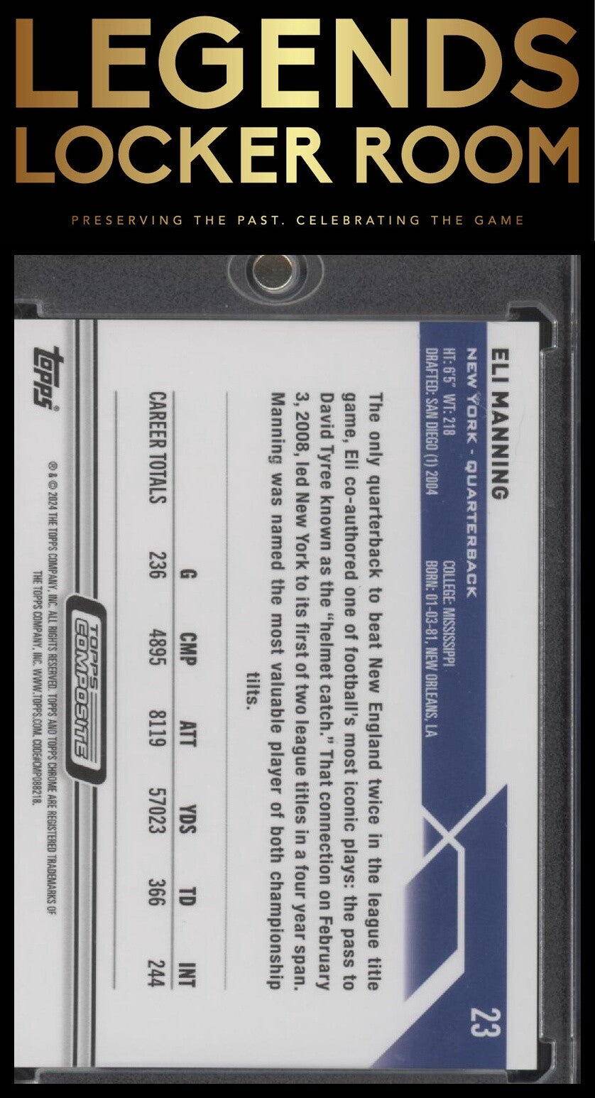 2023 Topps Composite #23 Eli Manning Topps Chrome Magenta Refractor #/399