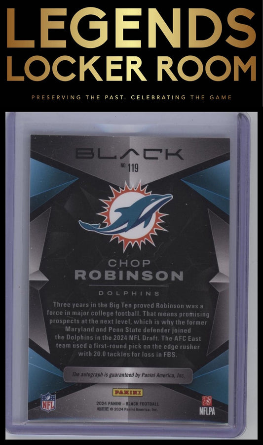 2024 Panini Black #119 Chop Robinson Gold #/10
