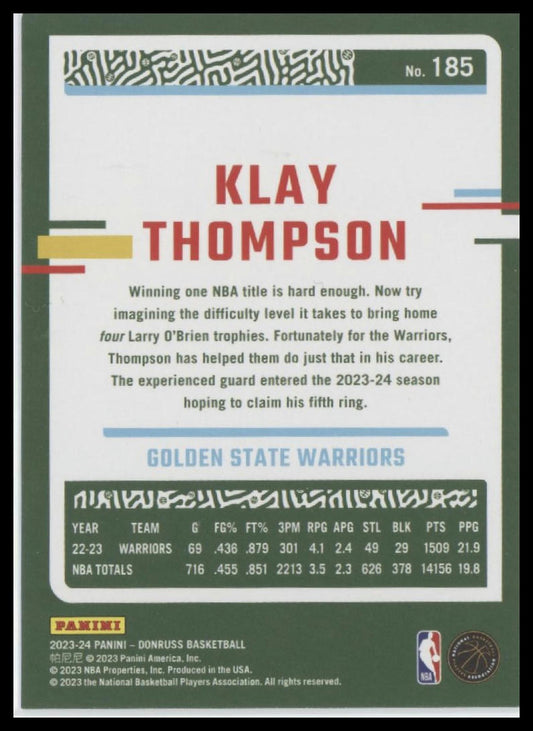 2023-24 Donruss #185 Klay Thompson