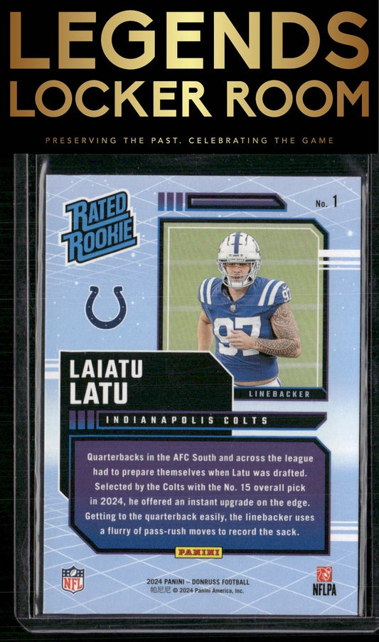 2024 Donruss #1 Laiatu Latu Rated Rookies Retro