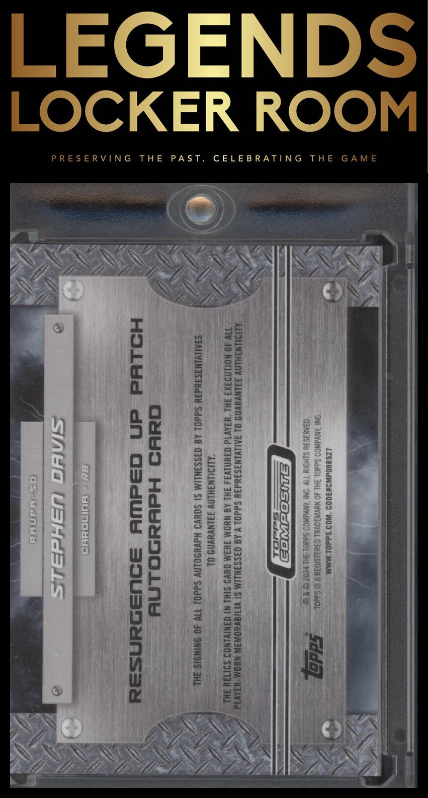 2023 Topps Composite Stephen Davis Resurgence Amp Up Auto Blue Surge Patch #/75
