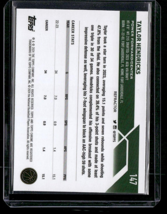 2023-24 Topps Chrome #147 Taylor Hendricks Refractors