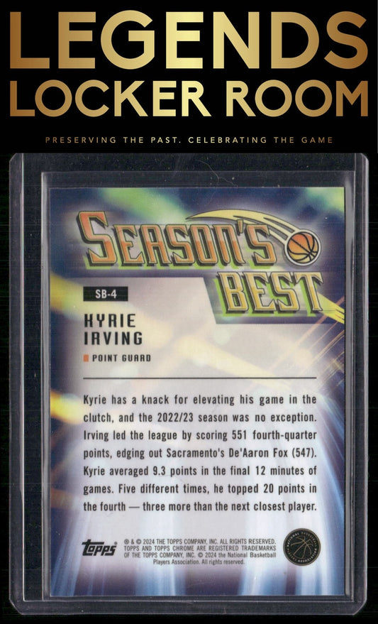 2023-24 Topps Chrome #SB-4 Kyrie Irving Seasons Best Geometric Purple