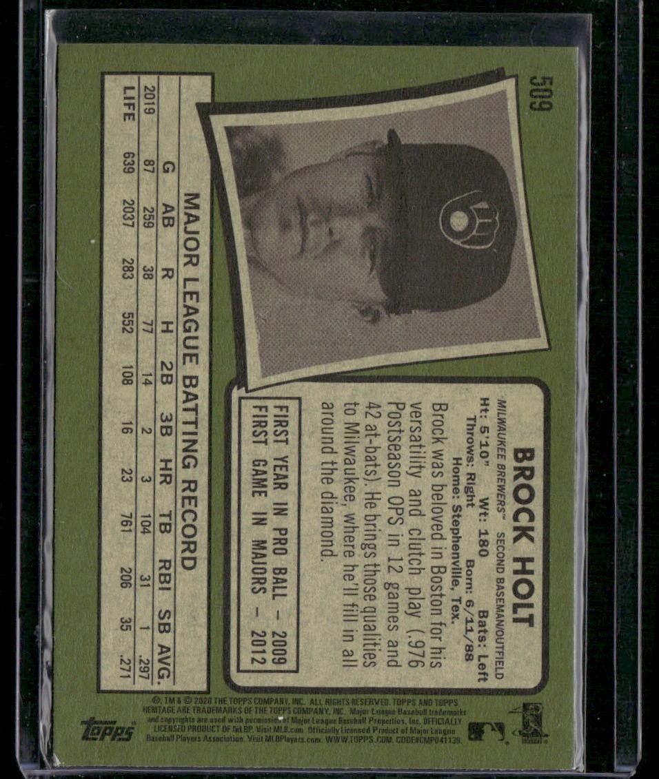 2020 Topps Heritage #509 Brock Holt
