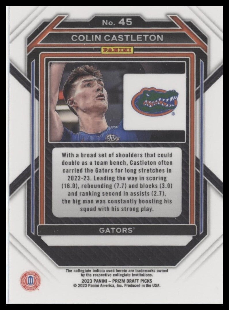 2023 Panini Prizm Draft Picks #45 Colin Castleton