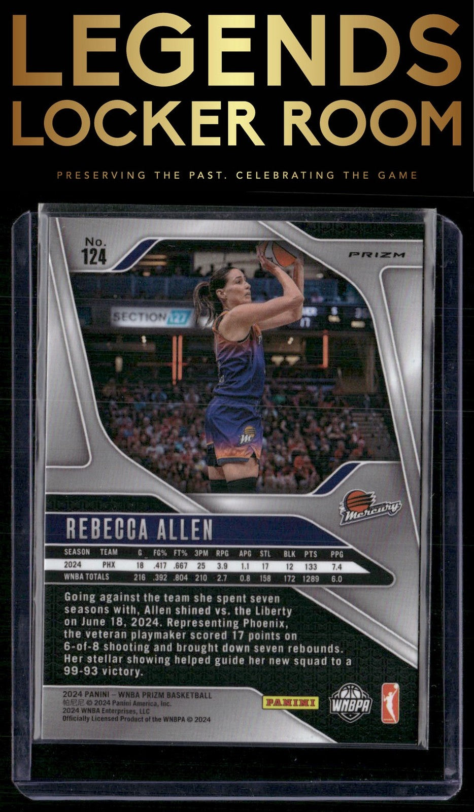 2024 Panini Prizm WNBA #124 Rebecca Allen Silver Prizms