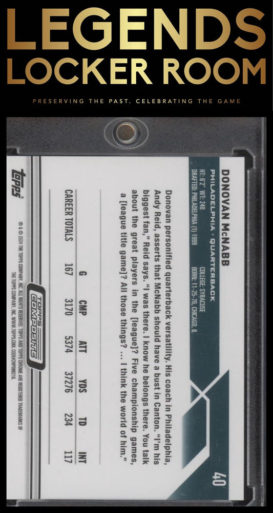 2023 Topps Composite #40 Donovan McNabb Topps Chrome Magenta Refractor #/399