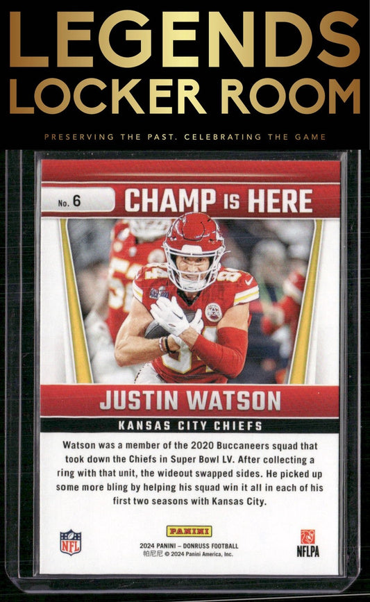 2024 Donruss #6 Justin Watson Champ is Here