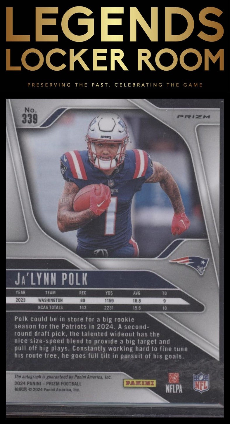 2024 Panini Prizm #339 Ja’Lynn Polk Rookie Autographs Silver Prizm