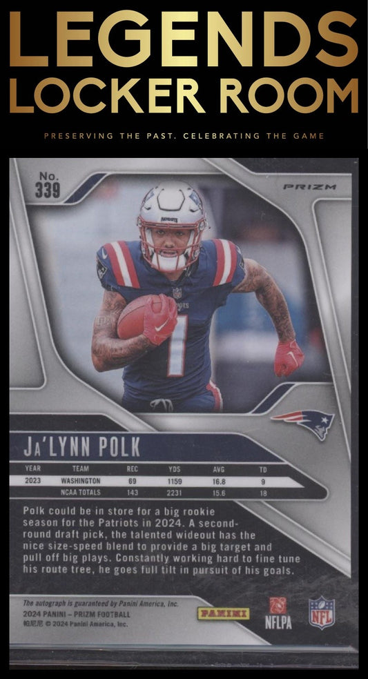 2024 Panini Prizm #339 Ja’Lynn Polk Rookie Autographs Silver Prizm