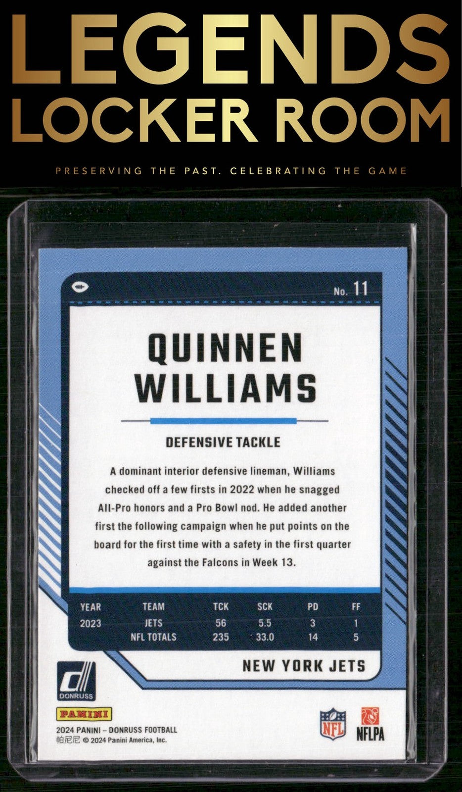 2024 Donruss #11 Quinnen Williams Press Proof Red