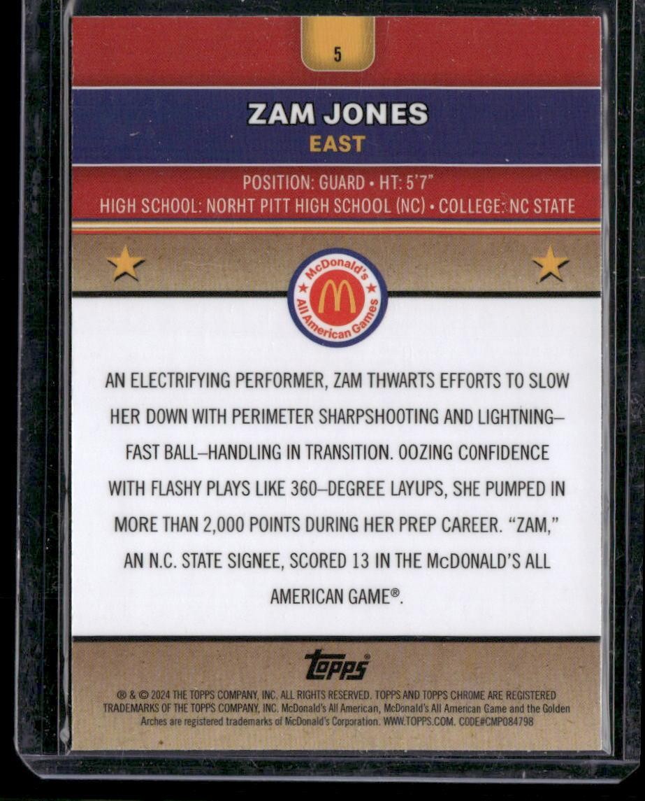2024 Topps Chrome McDonald's All-American Zamareya Jones Red Lava Refractor /125