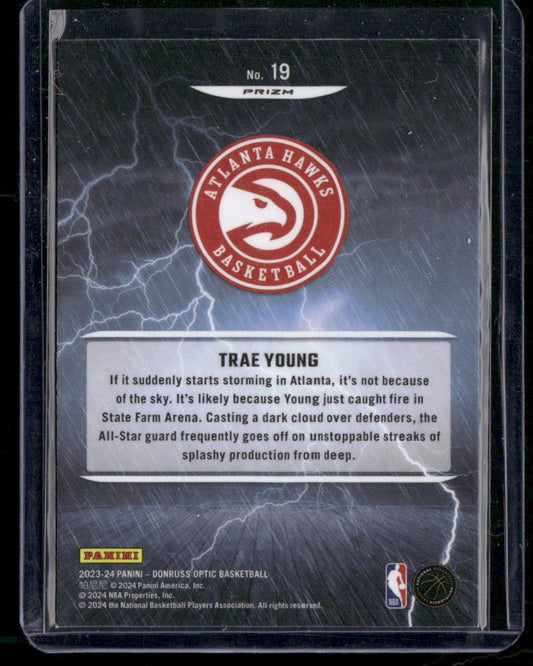 2023-24 Donruss Optic #19 Trae Young Raining 3s Holo