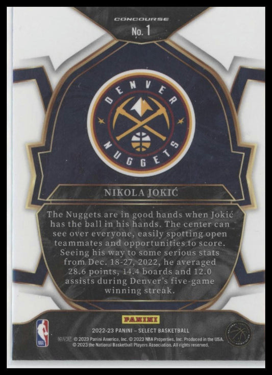 2022-23 Panini Select #1 Nikola Jokic Blue (Retail Base)
