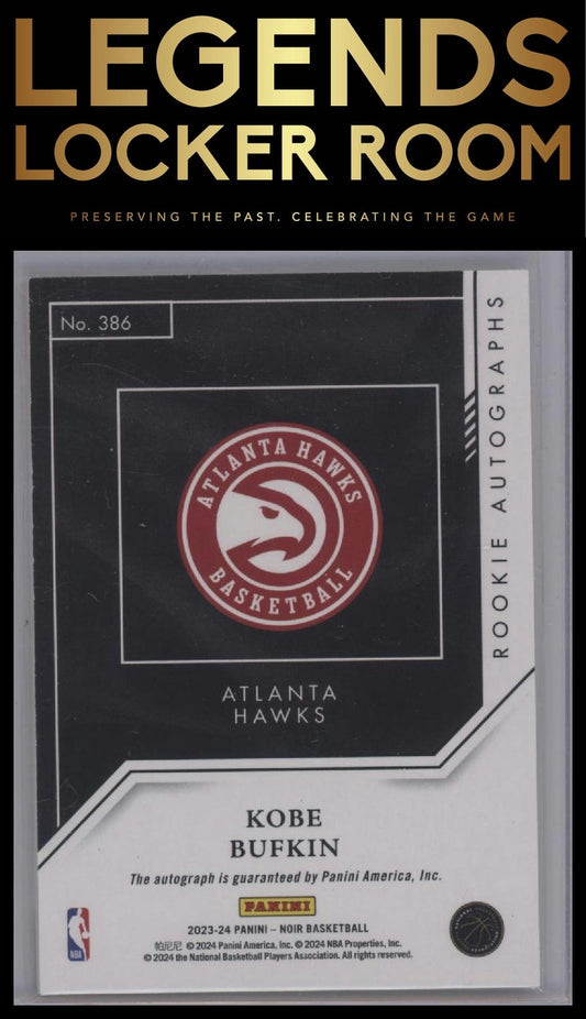 2023-24 Panini Noir #386 Kobe Bufkin Gold #/25