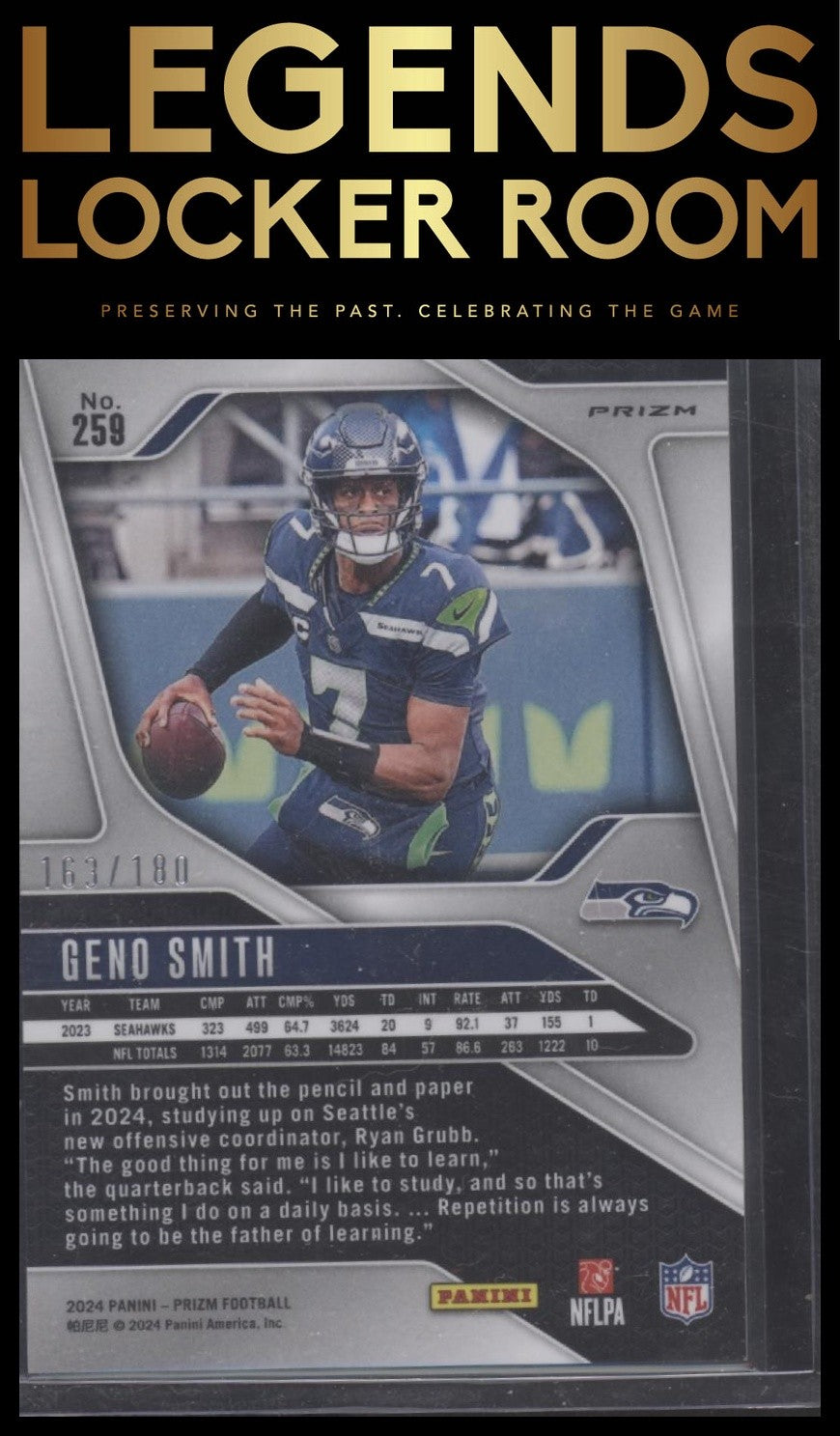 2024 Panini Prizm #259 Geno Smith Hyper #/180