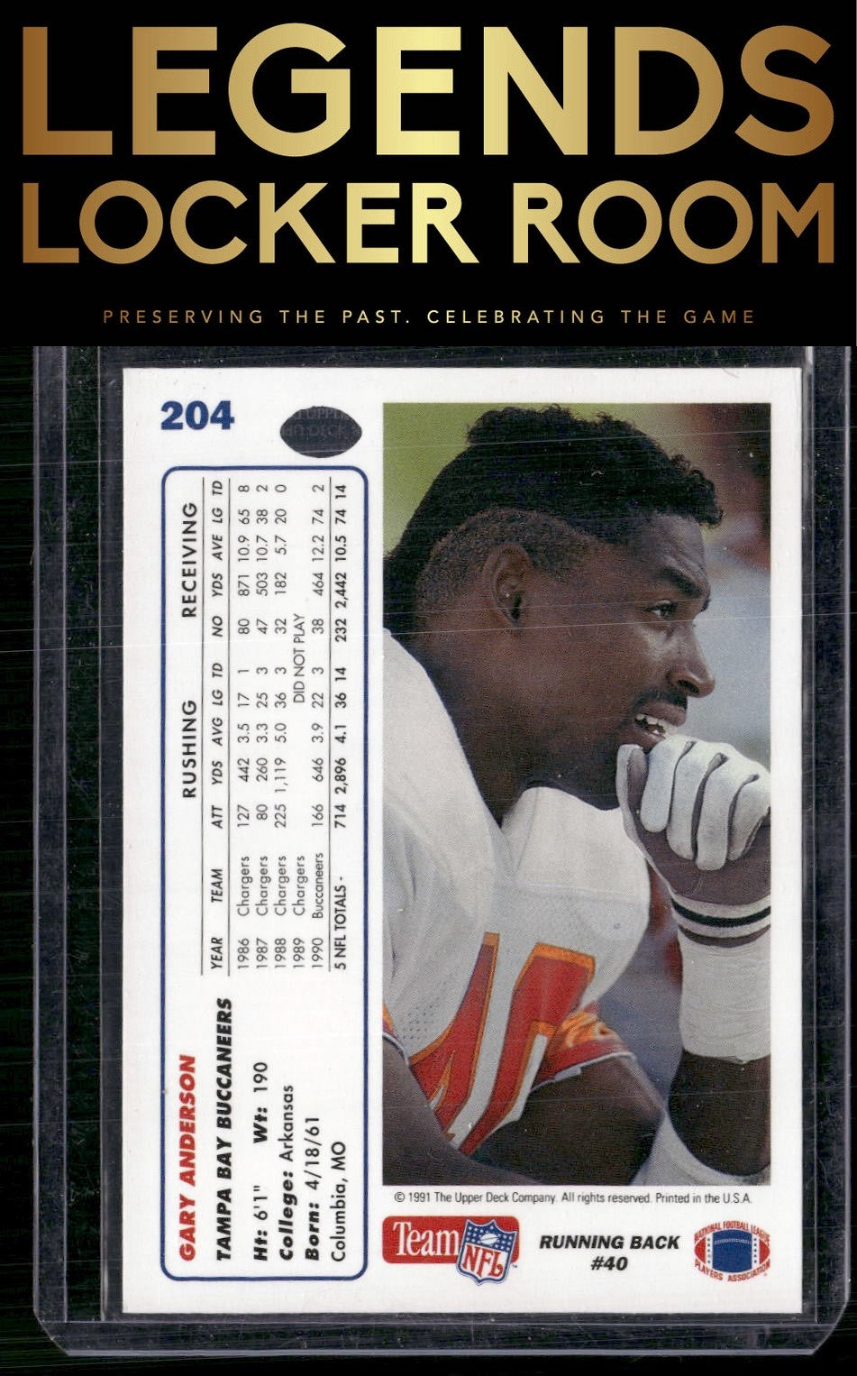 1991 Upper Deck #204b Gary Anderson