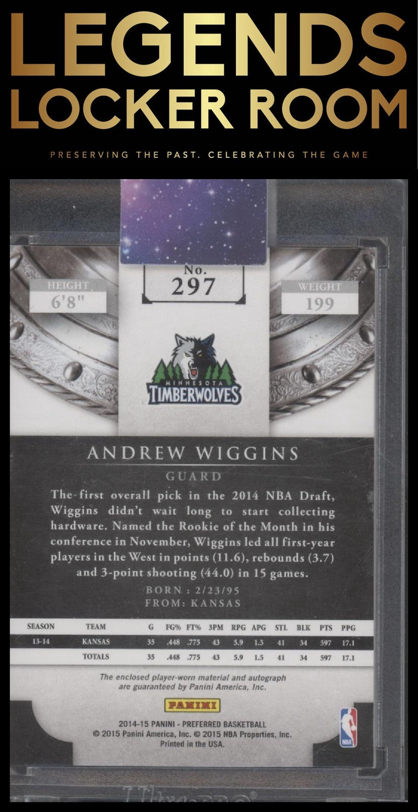 2014-15 Panini Preferred #297 Andrew Wiggins #/99