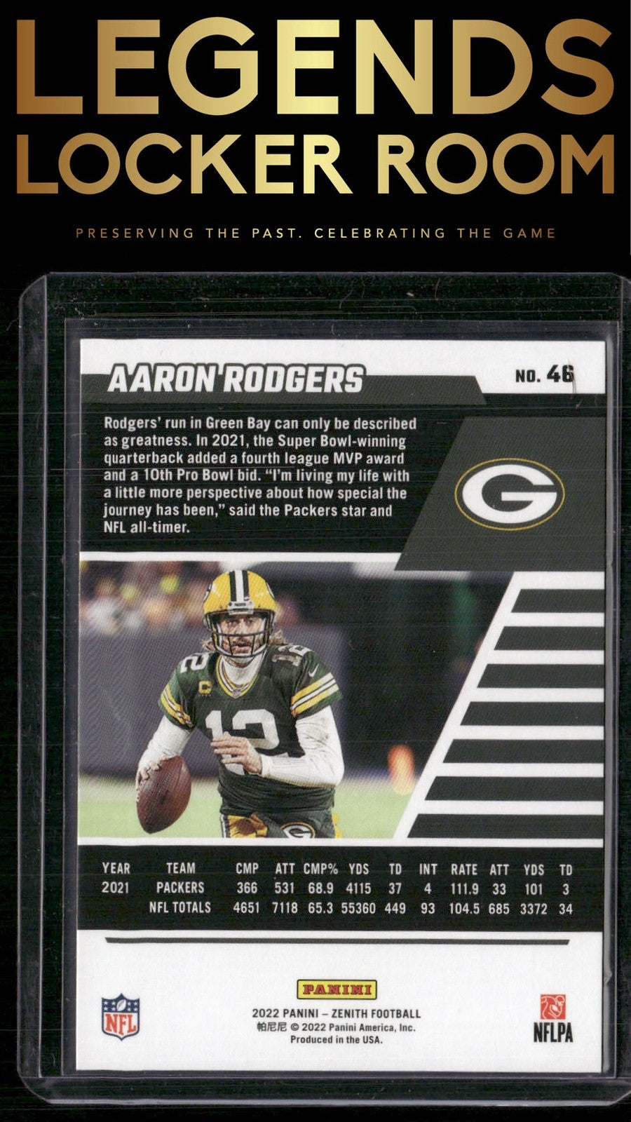 2022 Zenith #46 Aaron Rodgers